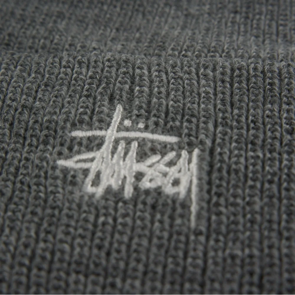 Stussy Streetwear Cuffed Knit Beanie Gray One Size Brand New With Tag Authentic - Picture 4 of 4